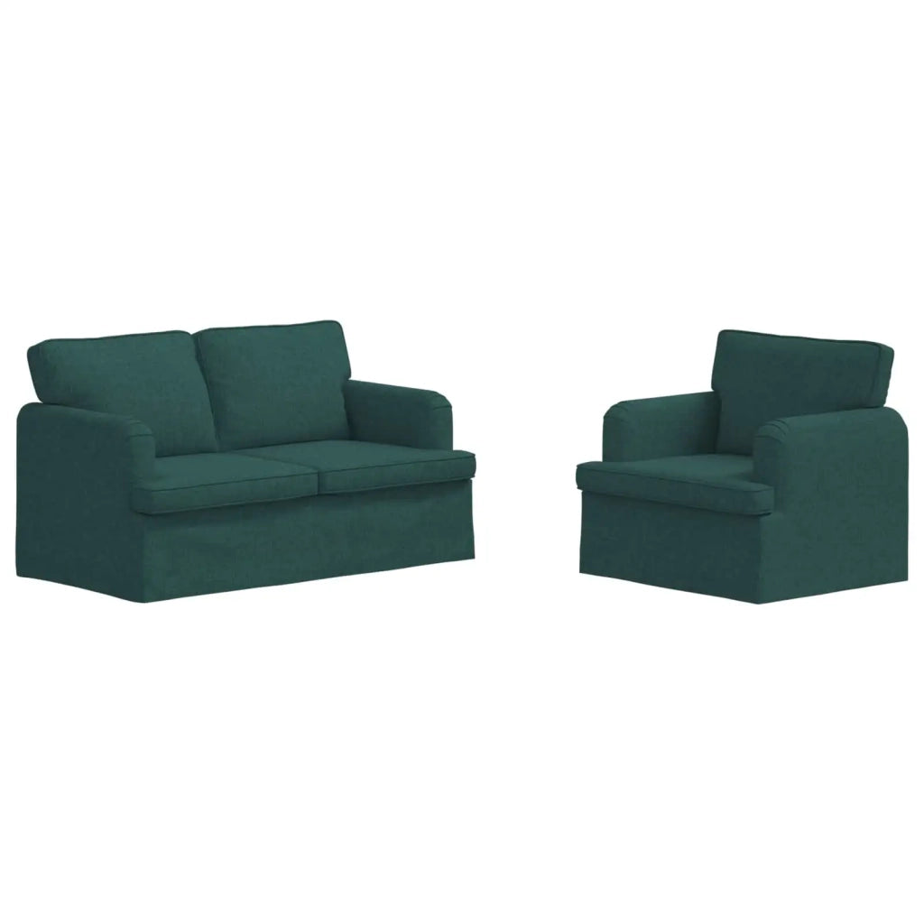 Set di divani 2 pcs Verde Scuro 144 x 80 x 85 cm Tessuto 3407519