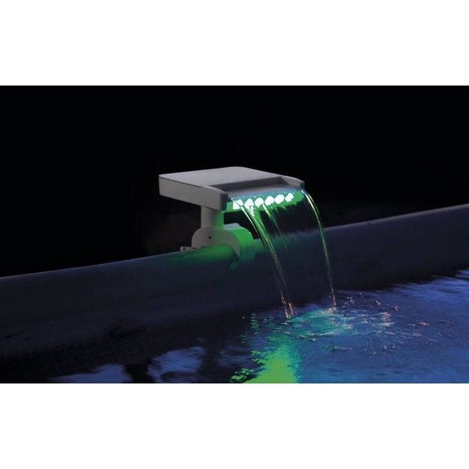 Intex 28090 Fontana Cascata LED Multicolore per Piscina Fuori Terra con Generatore Idroelettrico colore Bianco
