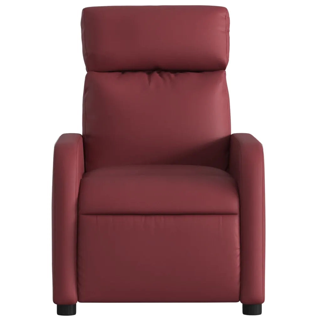 Poltrona Reclinabile Rosso Vino in Similpelle 374187