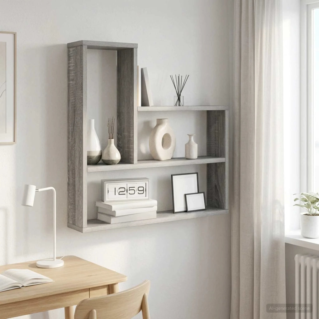 Scaffale da parete Sonoma grigio 60 x 11 x 60 cm 8012169