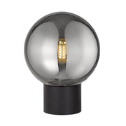 Lampada da tavolo nera sfera vetro fumé G9 Arcturus Zuma