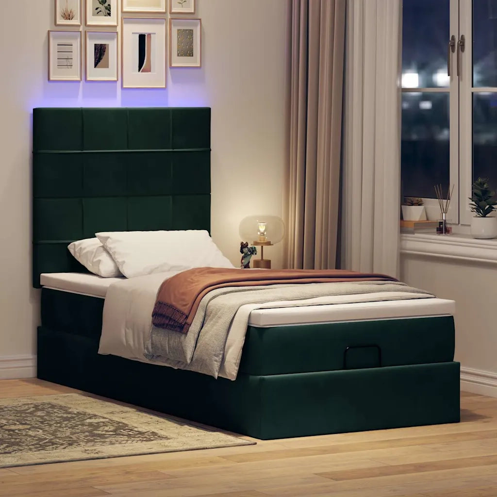 Struttura Letto Pouf con Materassi 100x200 cm Velluto 3314303