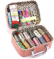 Set di cucito con 51 pezzi per adulti - Mini kit di cucito per viaggi e cucito creativo (Rosso)