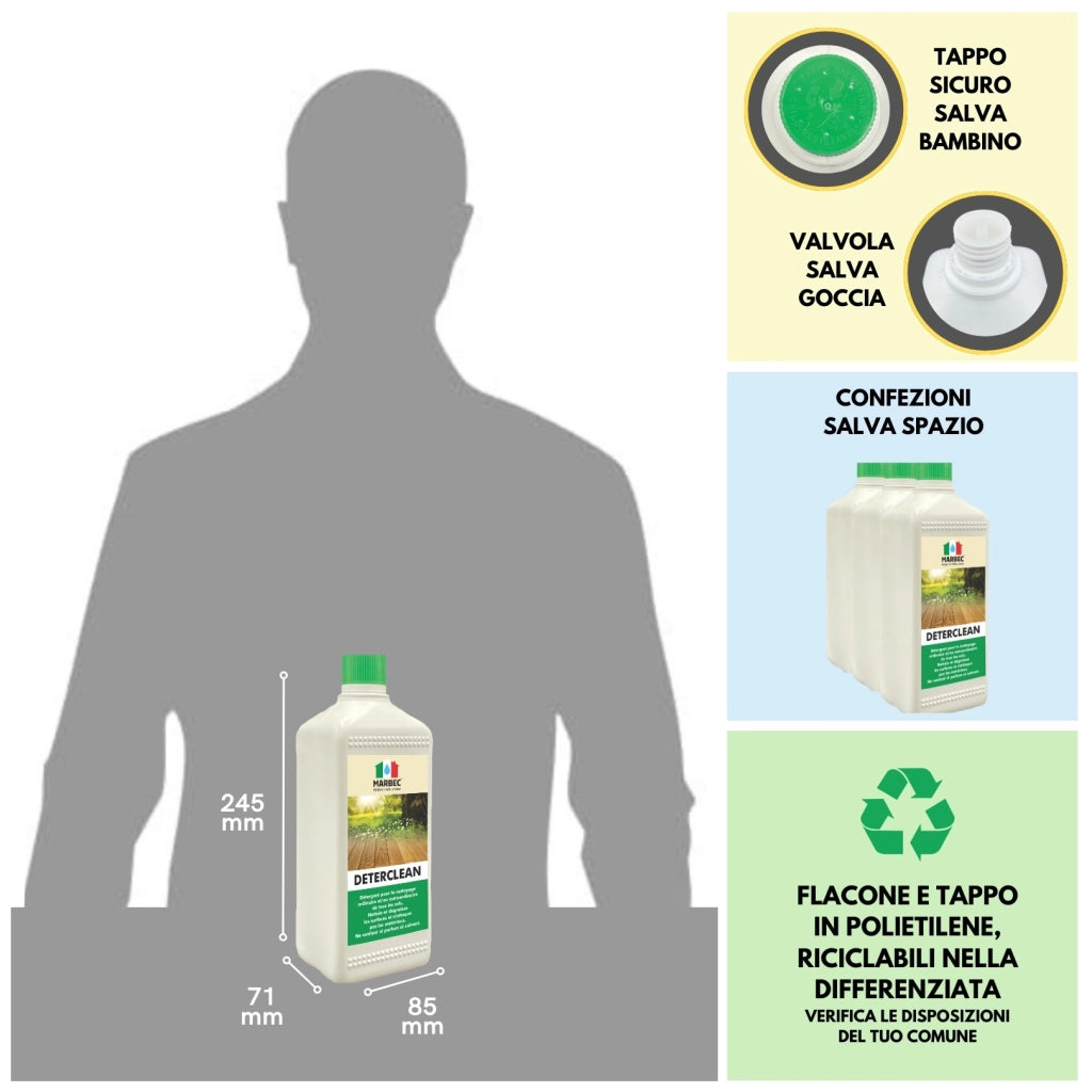 Detergente per pavimenti in legno DETERCLEAN   1LTx6Pz