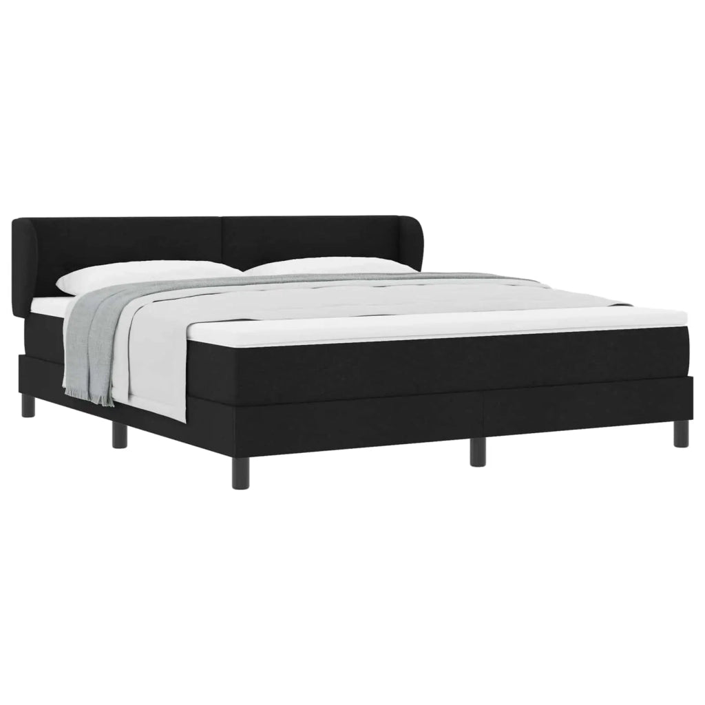 Letto a molle con materasso Nero 180 x 200 cm Tessuto 3340040