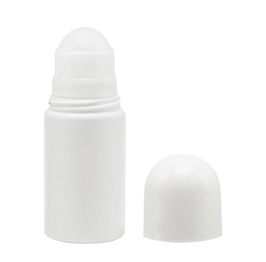 Set di applicatori roll-on in vetro - 4 pezzi - per profumi e olii - leggero e portatile - bianco - ideale per viaggi.