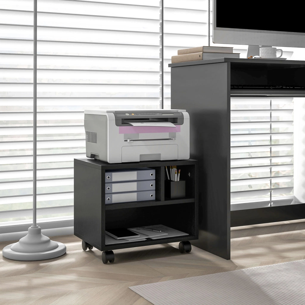 Scrivania con cassettiera ¨C zephmum ¨C nero 40x30x36 cm
