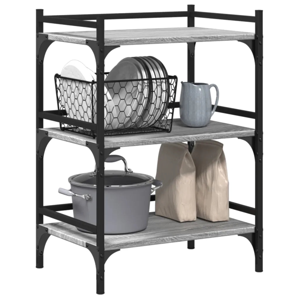 Carrello da Cucina Grigio Sonoma 50x35x75,5cm Legno Multistrato CFW6002987