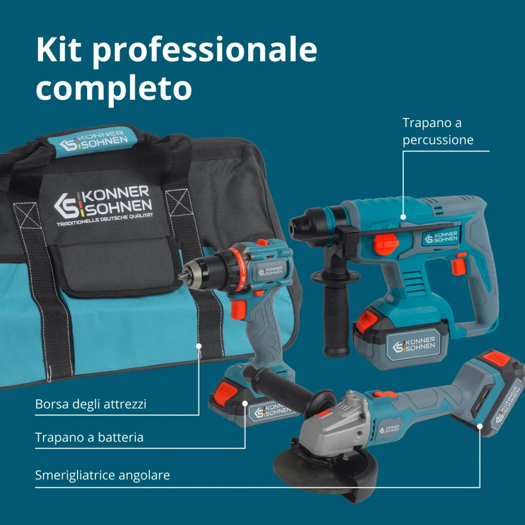 Set Master Senza Fili Kit 3-in-1 KS RHAGD 20V SET 3 PLUS
