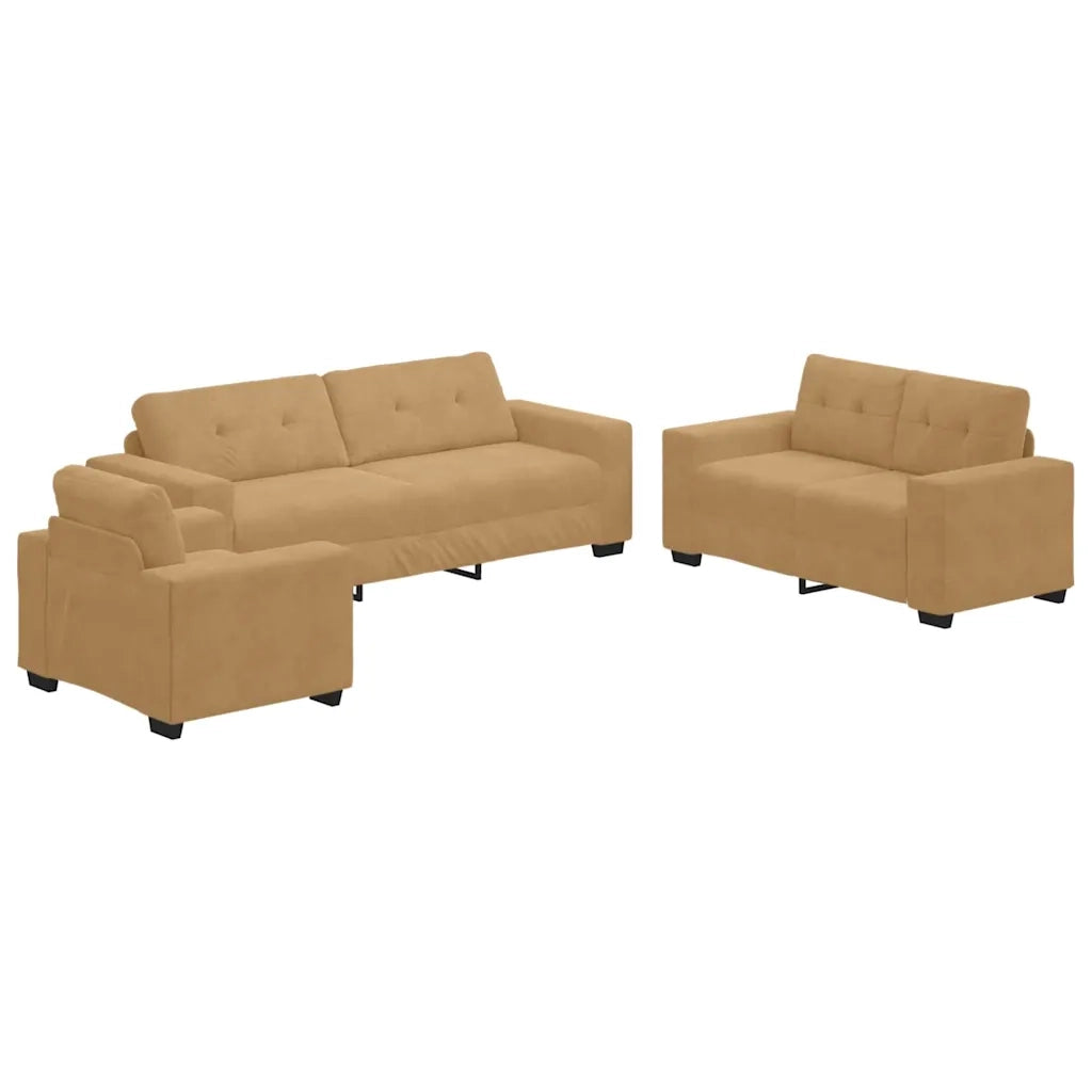 Set di divani 3 pcs Marrone 221 x 80 x 80 cm Velluto 3324646