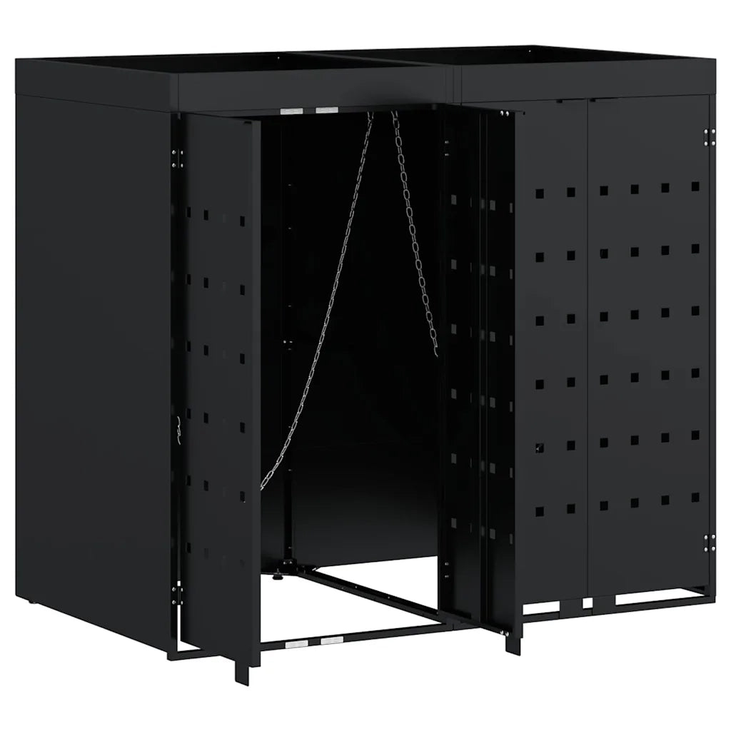 Contenitore per Rifiuti per 2 Bidoni Nero 136 x 77,5 x 121,5 cm CFW9947642