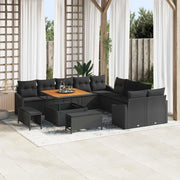 Set Divano da Giardino con cuscino 13 pcs Nero polyrattan 3362704