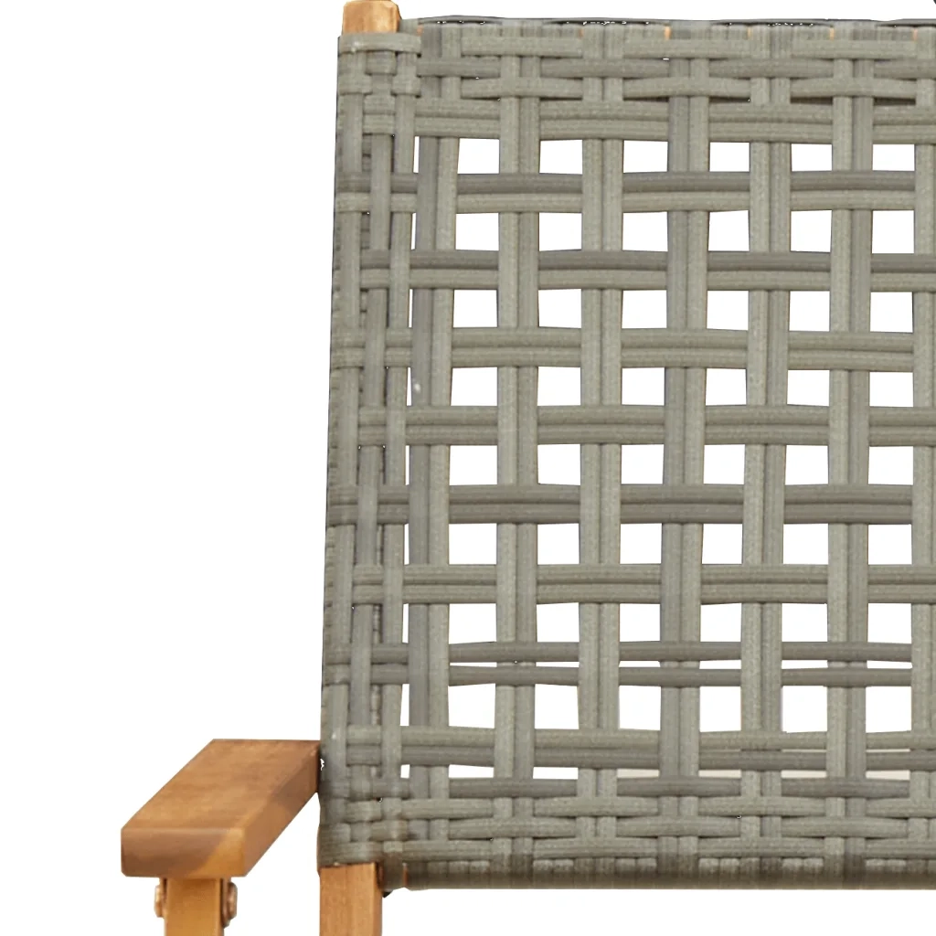 Set Pranzo da Giardino 5pz Grigio Polyrattan e Legno Massello 3281695