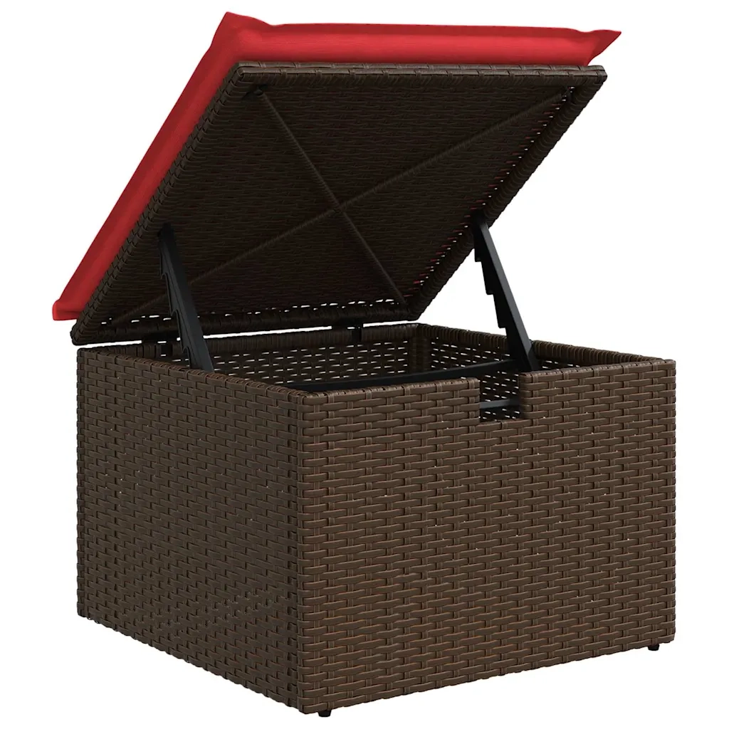 Set di divani con cuscino 8 pcs Marrone e Rosso polyrattan 3359113