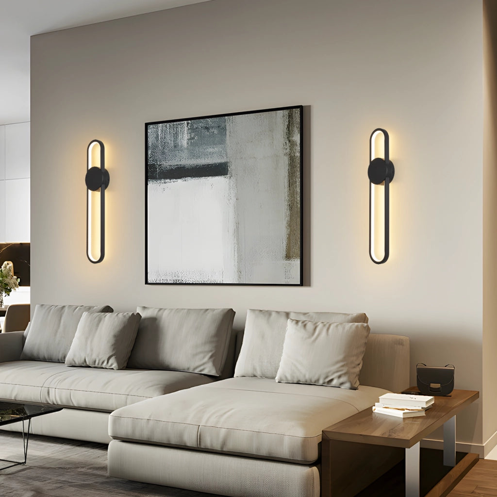 ZMH Applique LED moderna 12w 60cm 3000k Nero minimalista