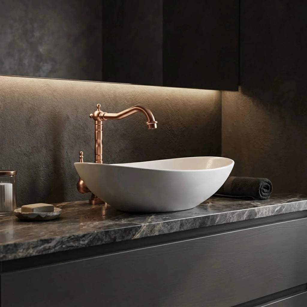 Rubinetto Da Lavabo Rea Bona Brush Copper High