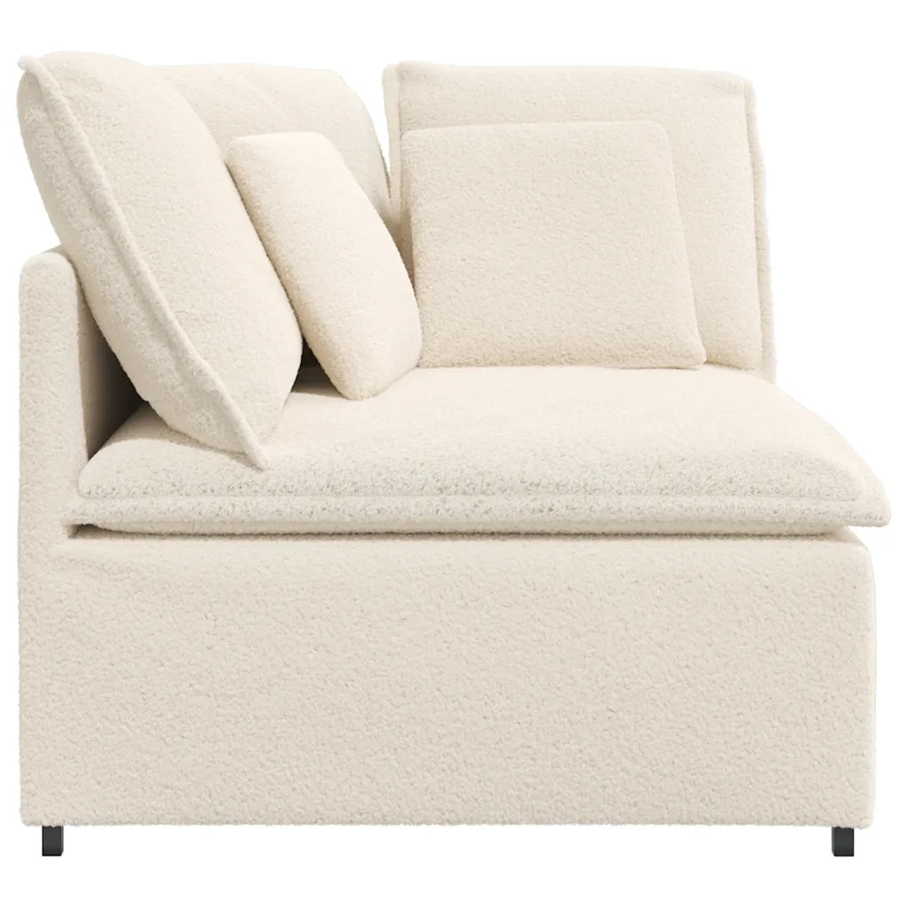 Modulo Angolare Divano Modulare con Cuscini Crema 100 cm 4104475