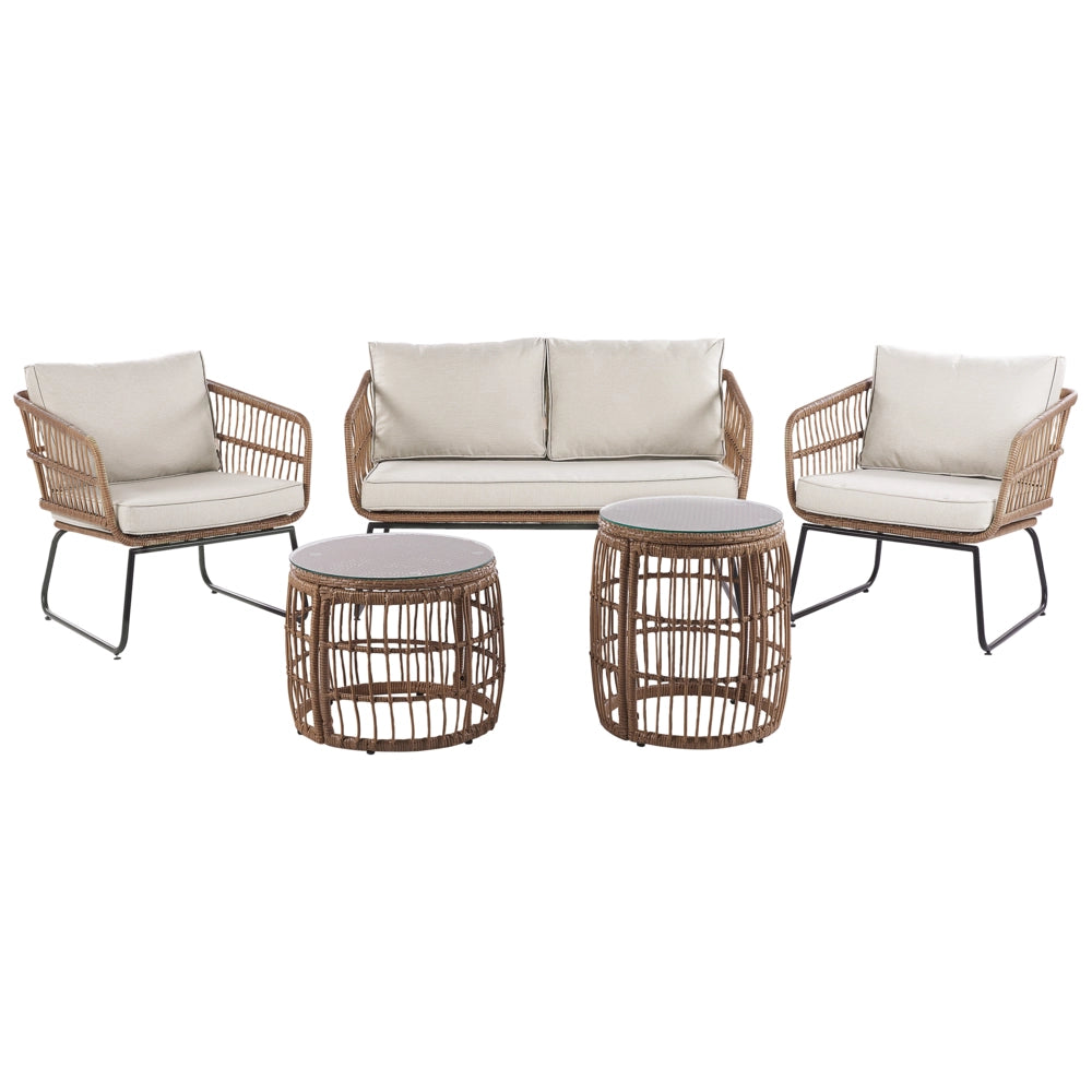 Set di copricuscini da esterno per sedile e schienale Beige resistente stile minimalista