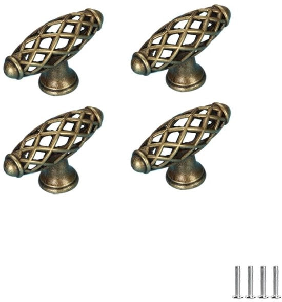 Maniglioni per Mobili - 4 Stuks - Maniglie Vintage - Pomo di Cassetta in Metallo - Finitura Elegante - Adatti per Mobili - Maniglioni per Mobili