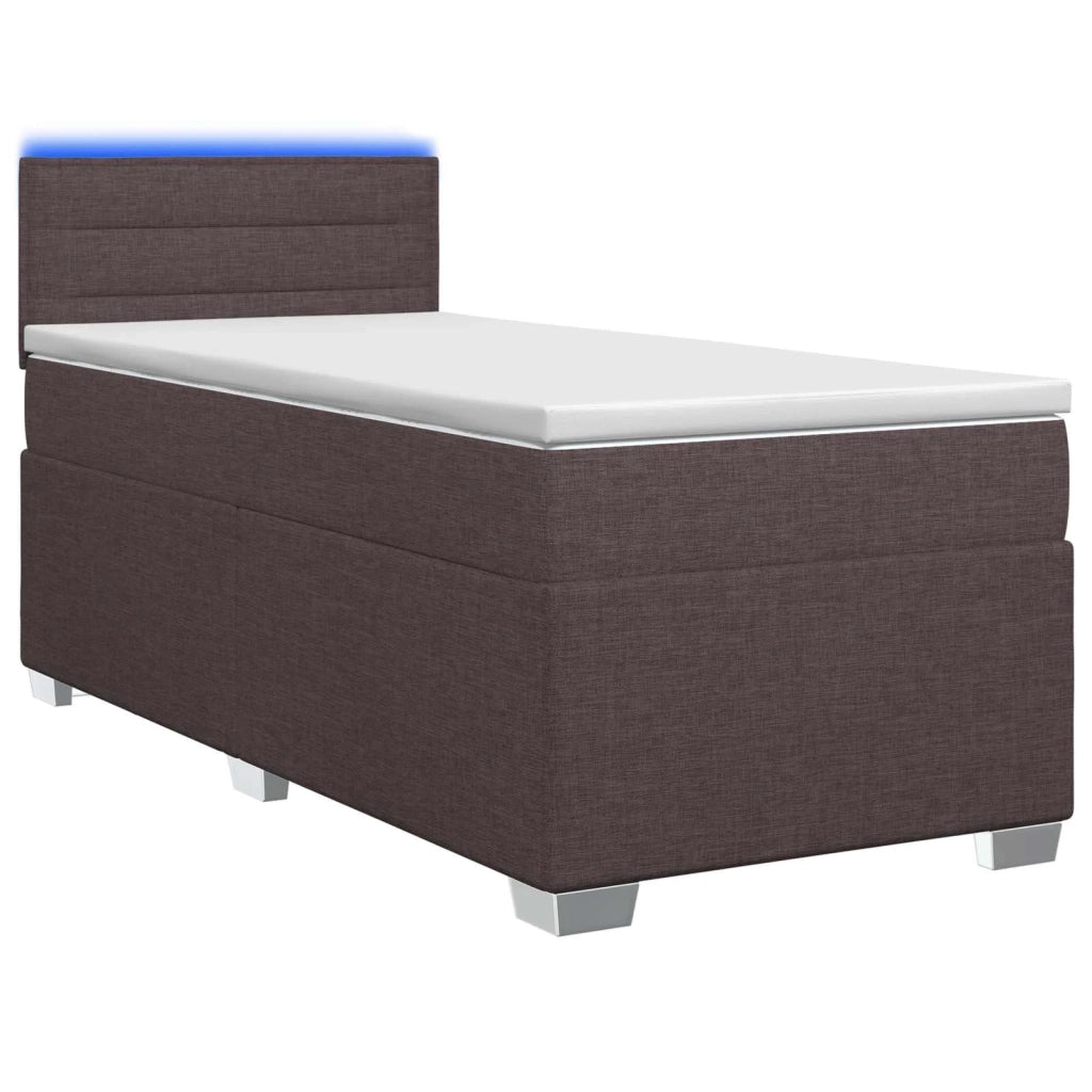 Letto con Box Spring, Materasso e LED Marrone Scuro 90 x 200 cm 3451850