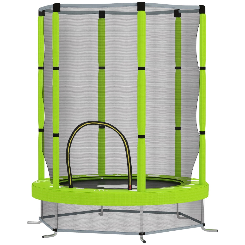 Trampolino per Bambini ¨C zephmum ¨C Verde, ?140 cm, con Rete di Sicurezza