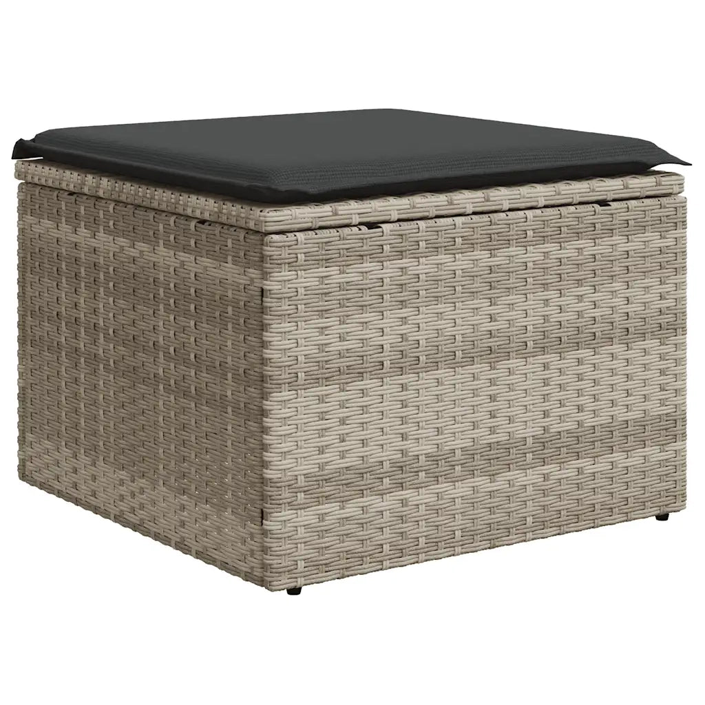 Set Divano da Giardino 5pz con Cuscini Grigio Chiaro Polyrattan