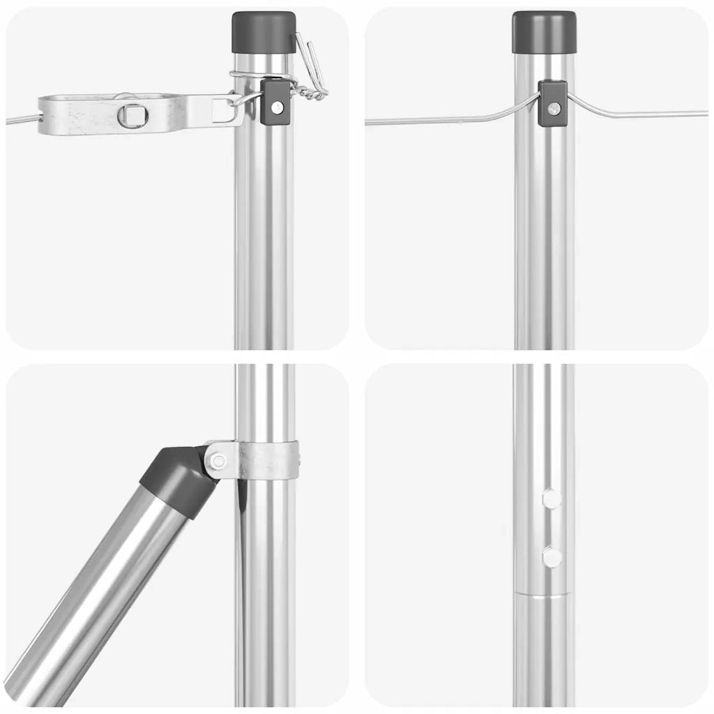 Palo della recinzione 26 pcs Grigio 3,2 x 3,2 x 190 cm