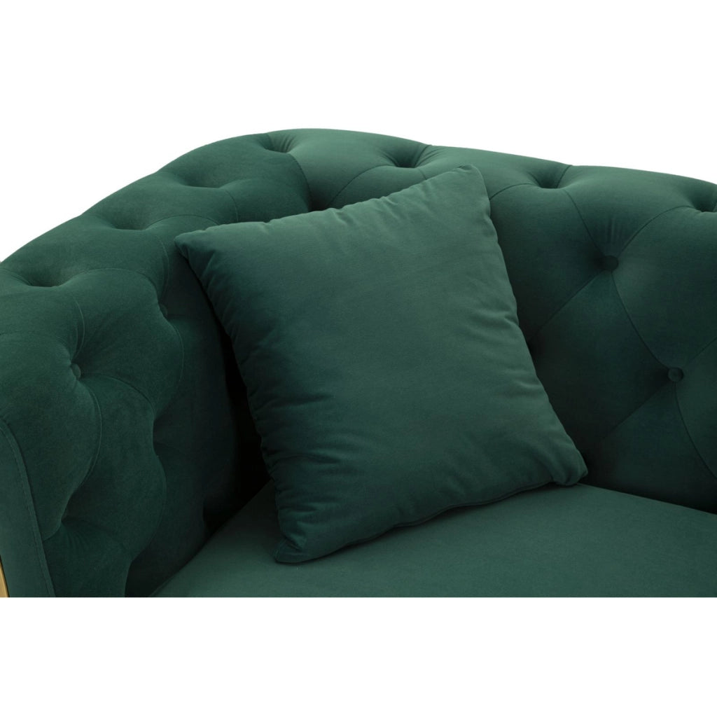 Divano VKH39, Verde, Legno, 162x83x76 cm