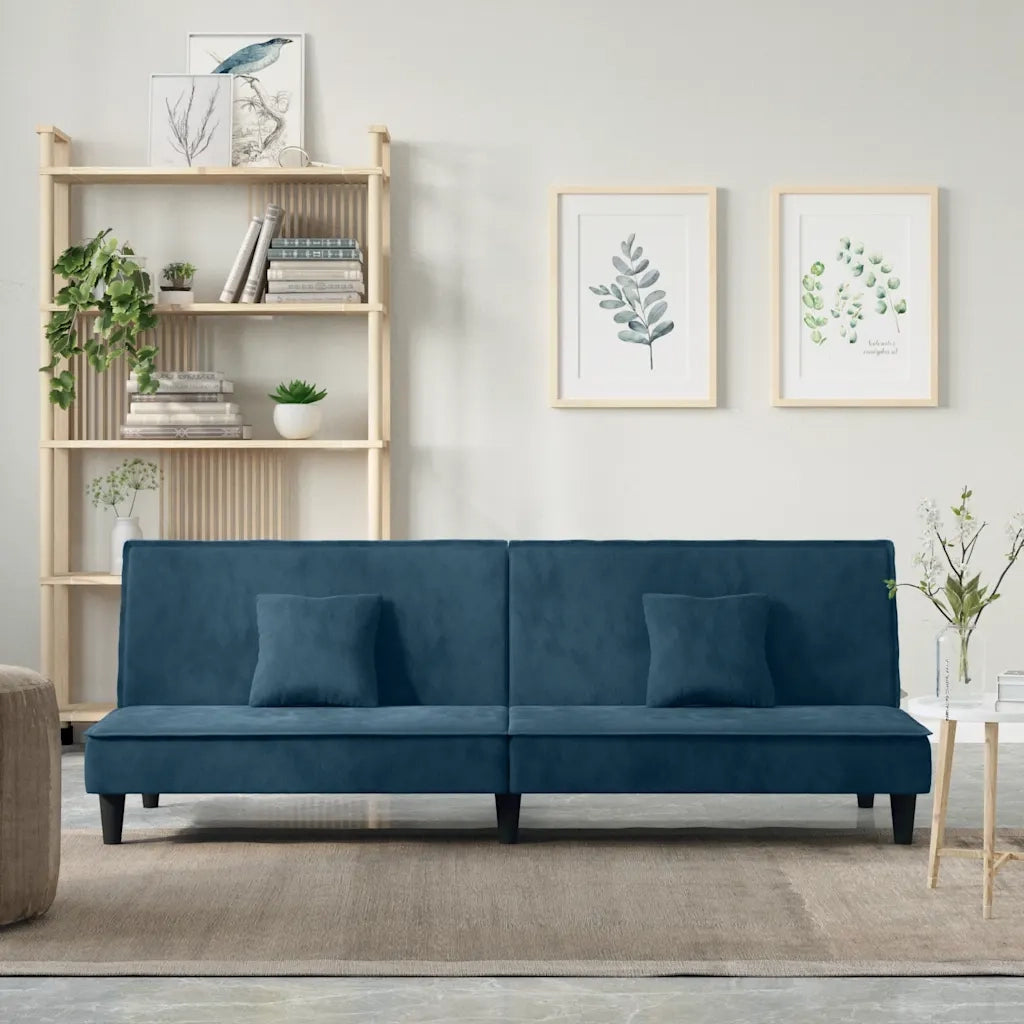 Divano Letto-Sofa Letto-Daybed Blu in Velluto