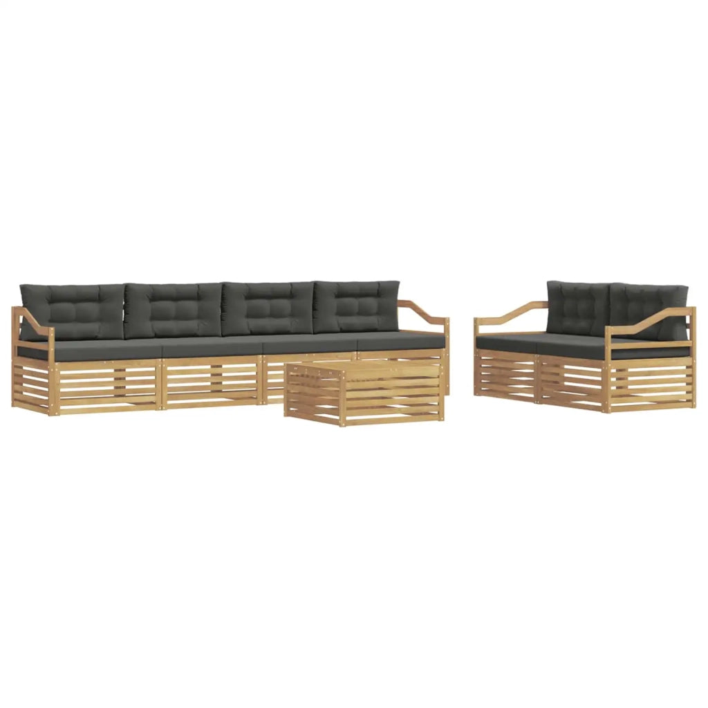 Set di divani da esterno 7 pz Bianco e Antracite Poliestere 3390102