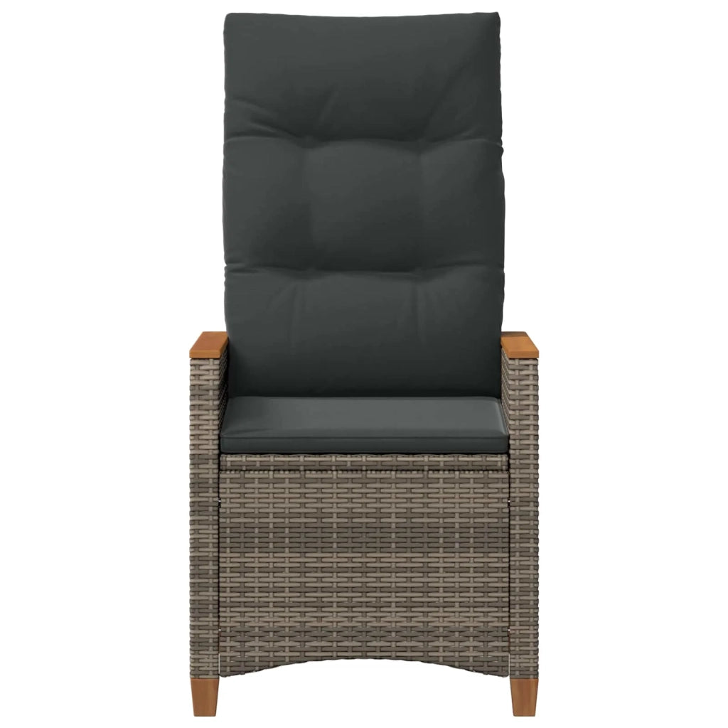 Sedia da giardino reclinabile Grigio e Grigio Scuro polyrattan 42026865