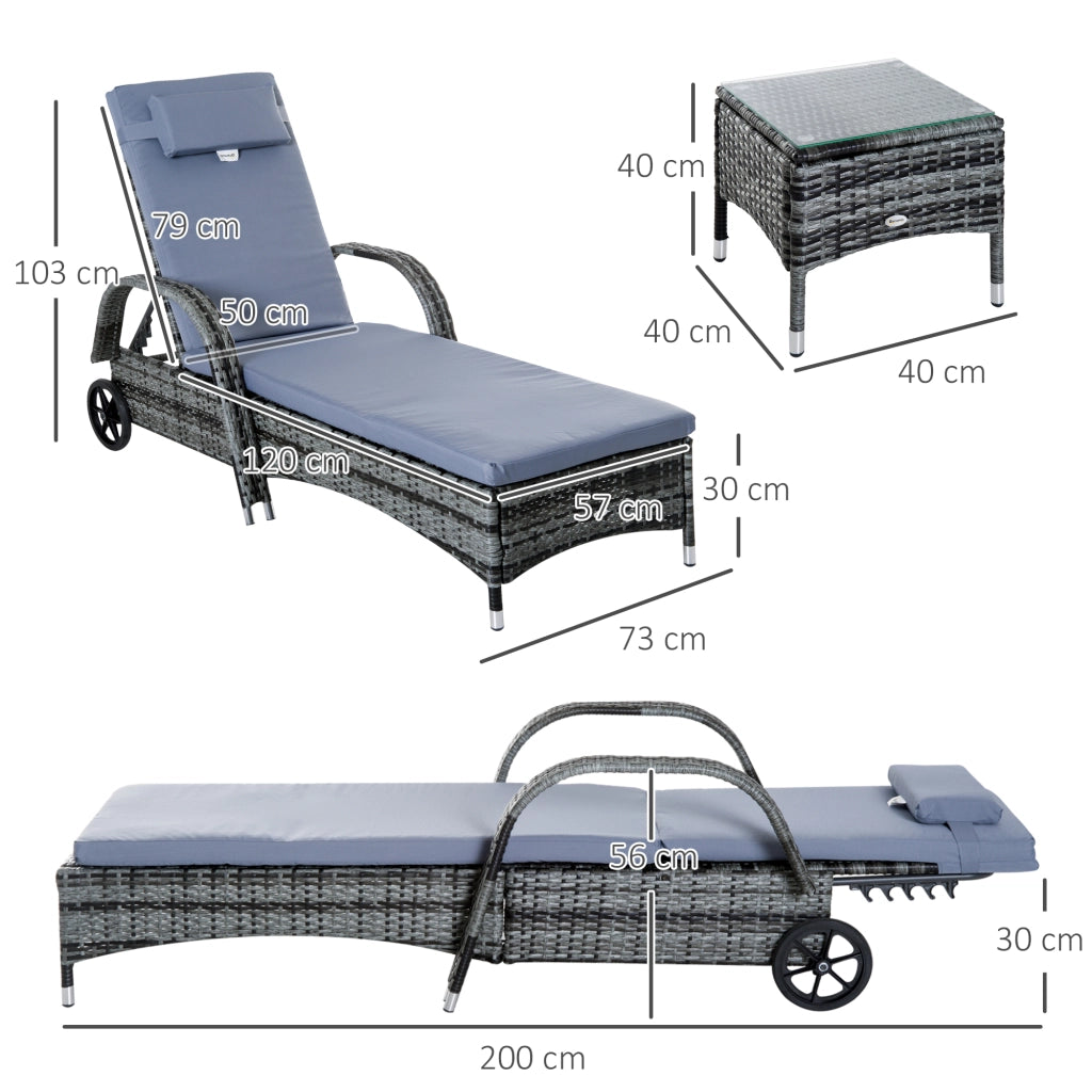 Set di 2 lettini prendisole con materasso ¨C Minimal ¨C grigio