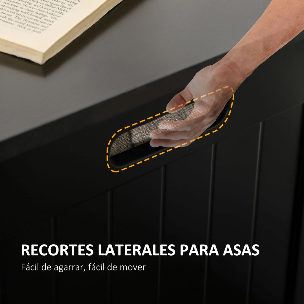 Baulo di Stoccaggio con Coperchio ¨C zephmum ¨C 81x40x46 cm Nero
