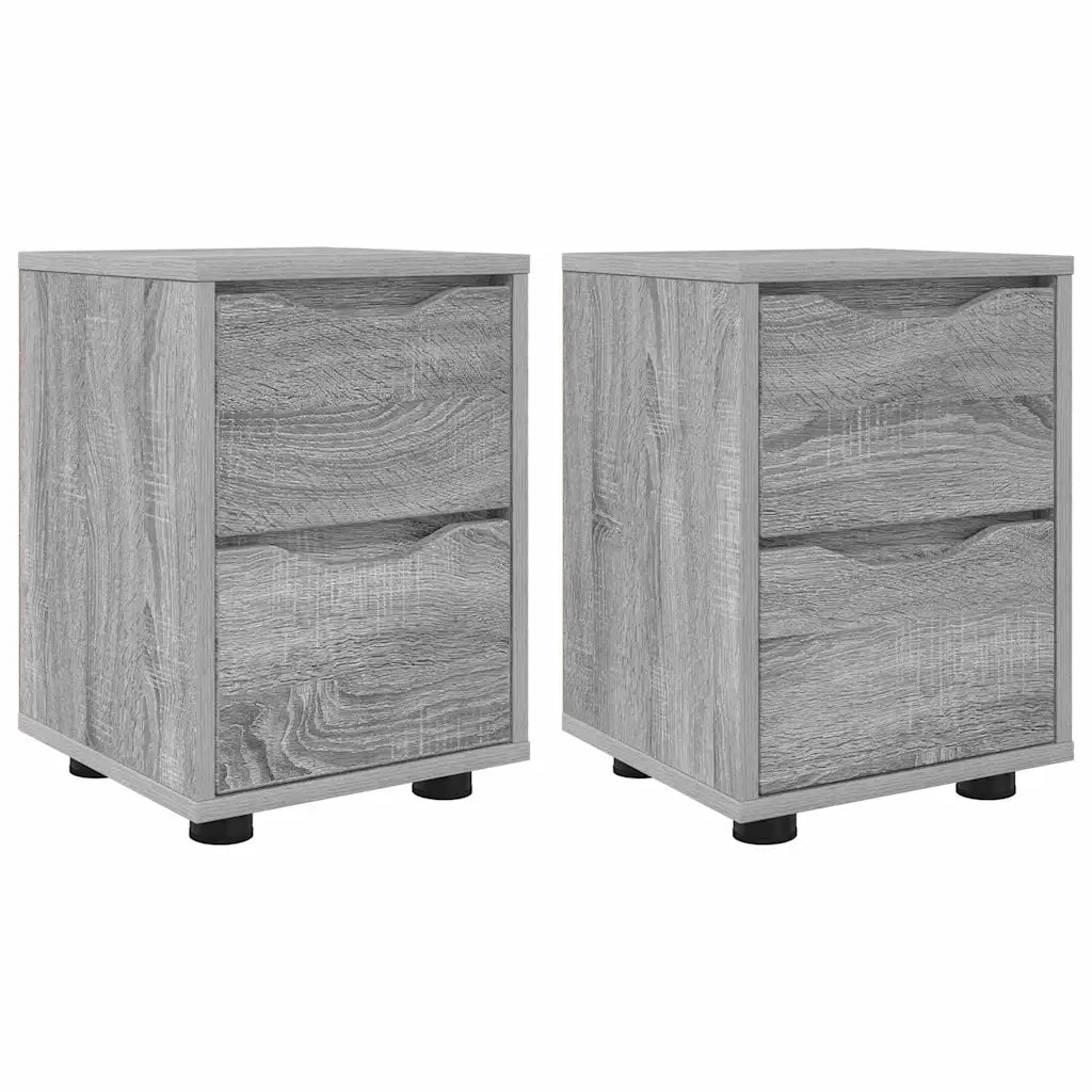 Comodini con cassetto 2 pz-Set di 2 Tavolino da notte Grigio Sonoma 30,5 x 30 x 43 cm