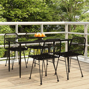 Set da Pranzo da Giardino 5 pz Nero in Polyrattan 3157882