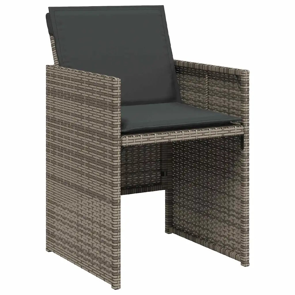 Set da Pranzo per Giardino con cuscino 9 pcs Grigio polyrattan 3379951