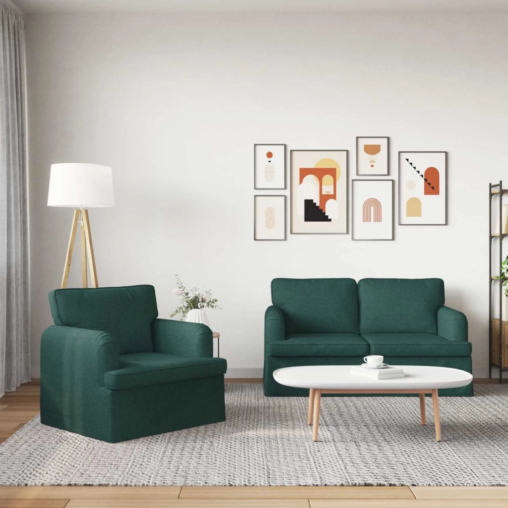 Set di divani 2 pcs Verde Scuro 144 x 80 x 85 cm Tessuto 3407519