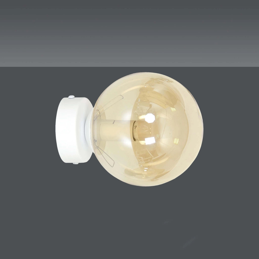 Applique Emibig Rossi 1 luce E14 bianco miele vetro