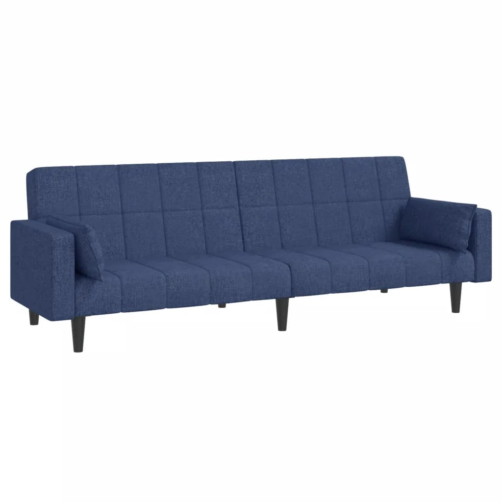 Divano Letto a 2 Posti con 2 Cuscini-Sofa Letto 2 Posti-Daybed Blu in Tessuto 623037