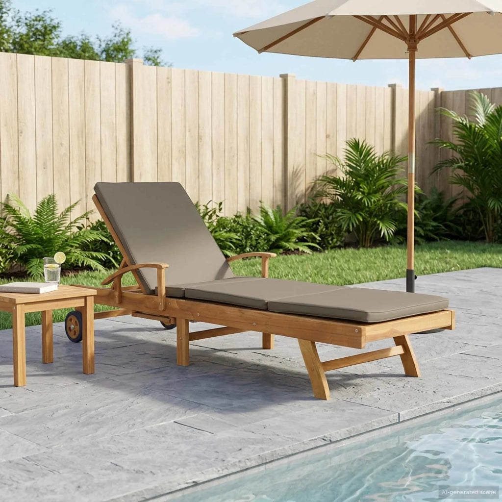 Lettino da sole 100% Poliestere Teak Solido 42032672