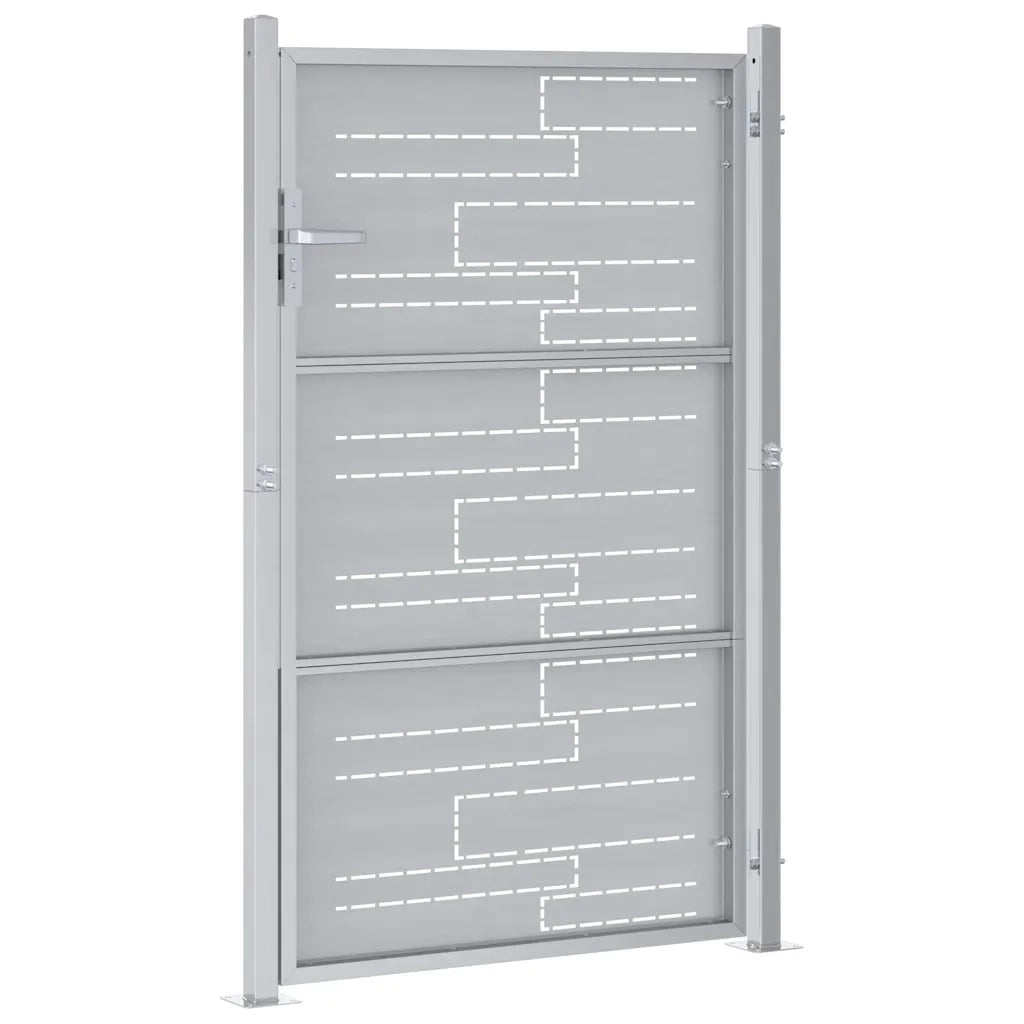 Cancello da giardino Argento 85 x 144 cm Acciaio inossidabile CFW7565313