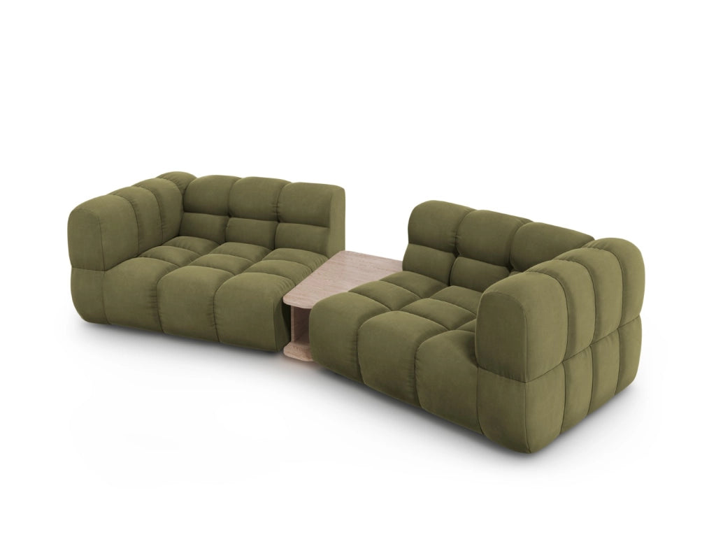 Cosmopolitan Design - Divano modulare "Sky" 2 posti in velluto verde chiaro 