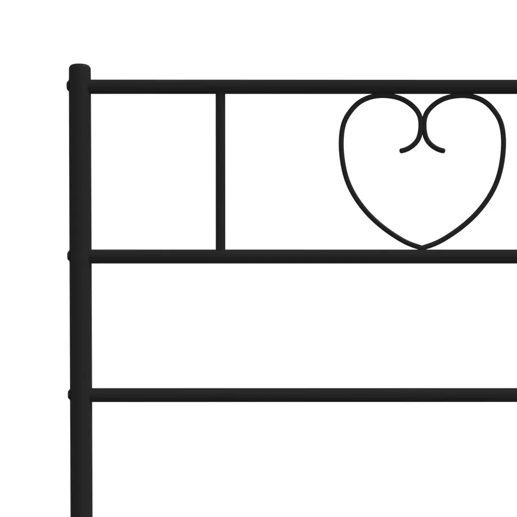Letto matrimoniale | Letto per adulti | Giroletto senza Materaso con Pediera in Metallo Nero 180x200 cm