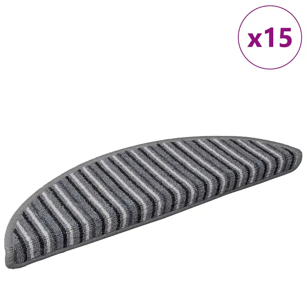 Tappetini per scale autoadesivi 15 pcs Grigio 56 x 17 x 3 cm 42011439