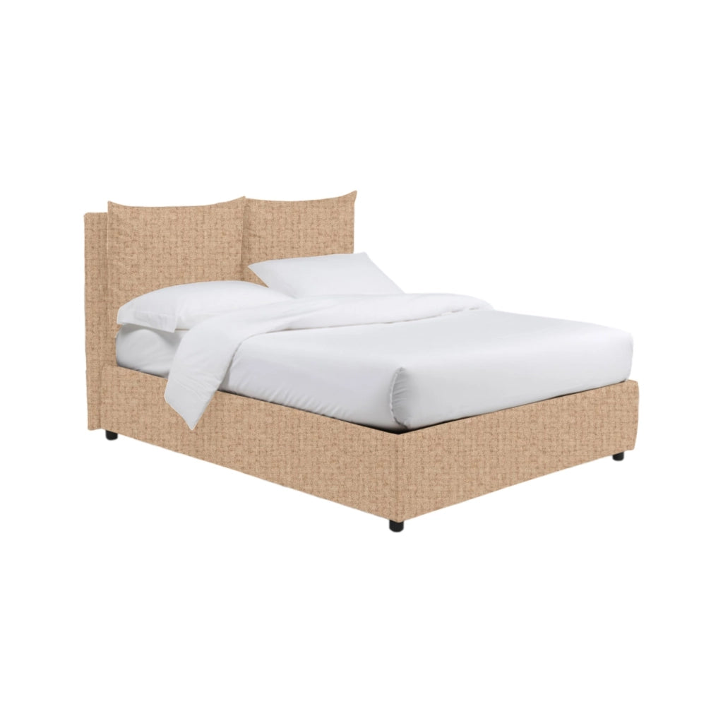 Liskeard, Letto Matrimoniale Sfoderabile Made in Italy, Beige