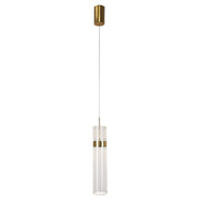 Lampada a sospensione tubo trasparente LED CCT 6W oro rosa