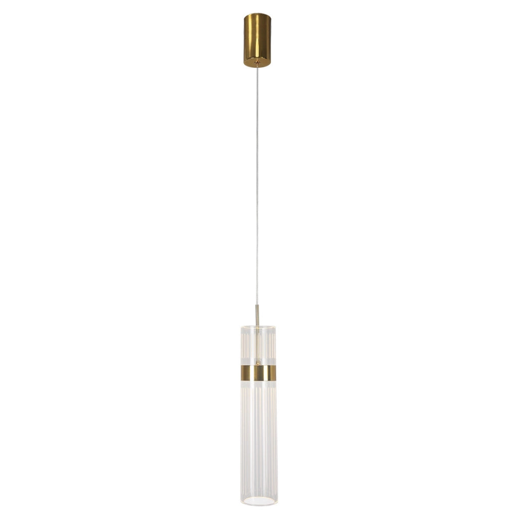 Lampada a sospensione tubo trasparente LED CCT 6W oro rosa