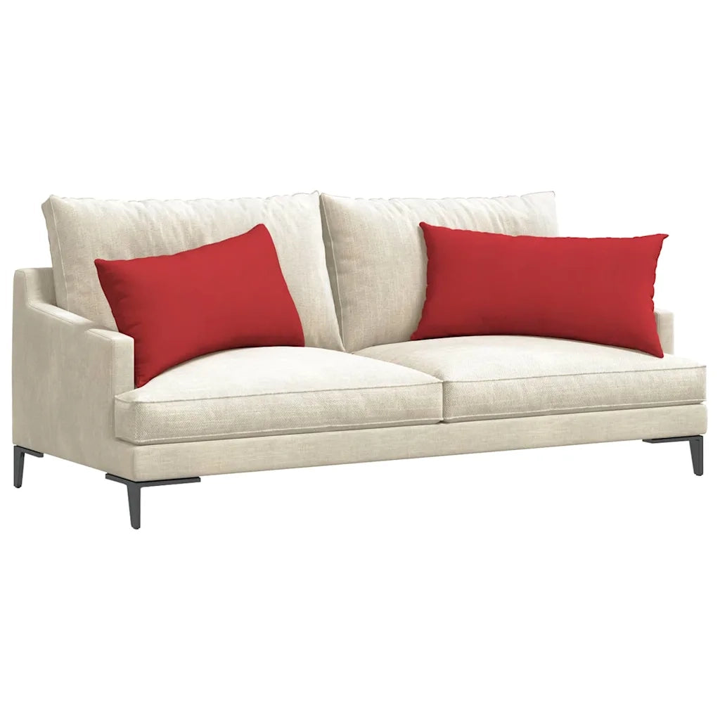 Cuscini da Divano 2 pz-Set di 2 Cuscini per Sofa Rosso 80 x 40 cm Tessuto