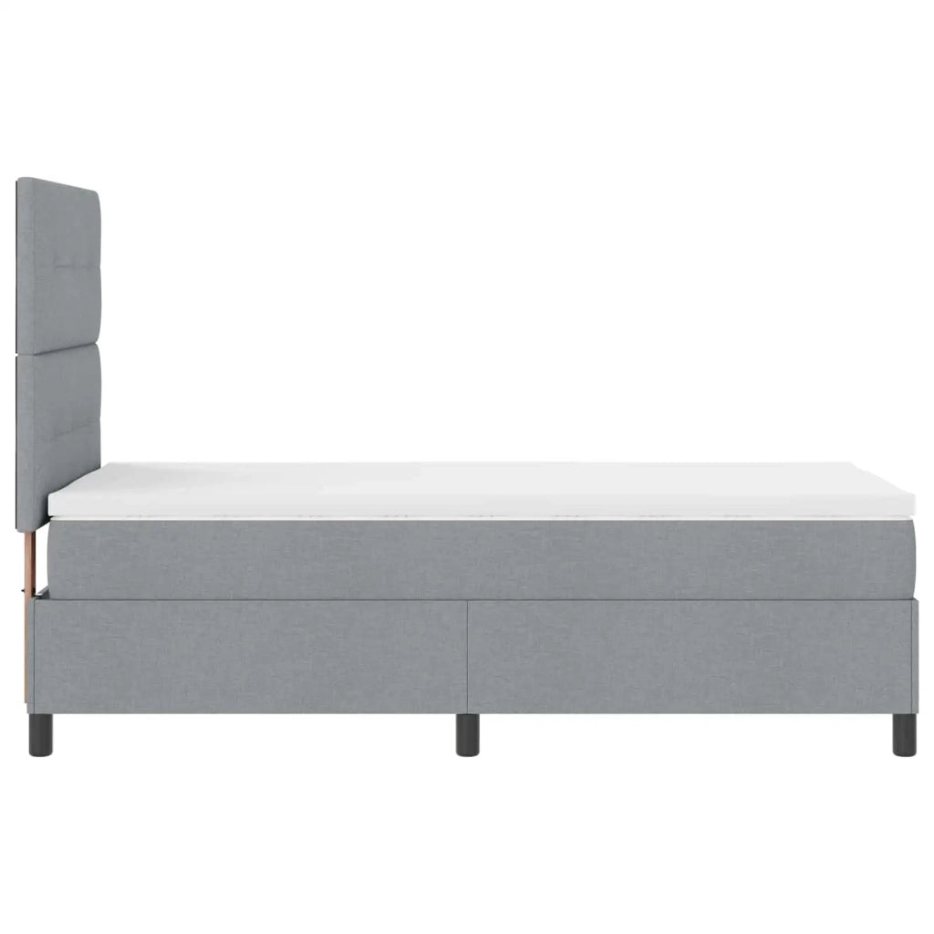 Letto a molle con materasso Grigio chiaro 90 x 190 cm Tessuto