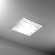 TRAY PLAFONIERA 45 CM. 2 LUCI FOGLIA ARGENTO 1087-45-FA
